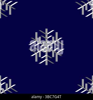 Nahtlose Tapete mit weißen Schneeflocken auf dunkelblauem Hintergrund geeignet für Weihnachtsgeschenk Geschenkpapier und Neujahrskarte oder Webseite Stock Vektor