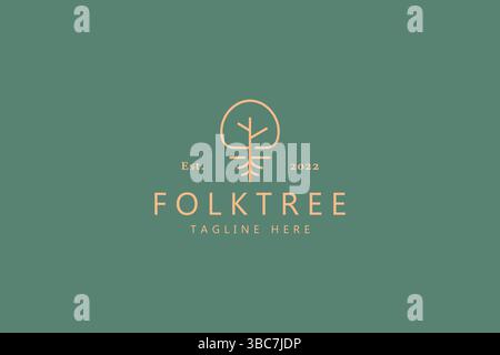 Minimalistisches Naturbaum-Logo. Idee Zur Markenidentität Des Creative Sign Symbols. Stock Vektor