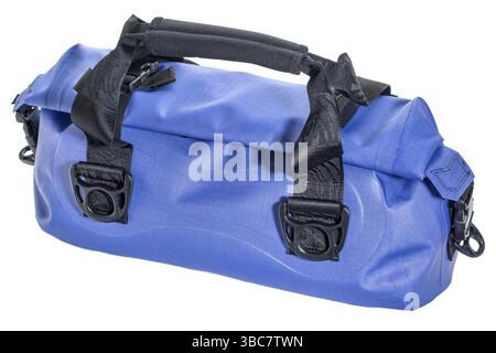 Kleine wasserdichte Sporttasche isoliert auf weiß Stockfoto