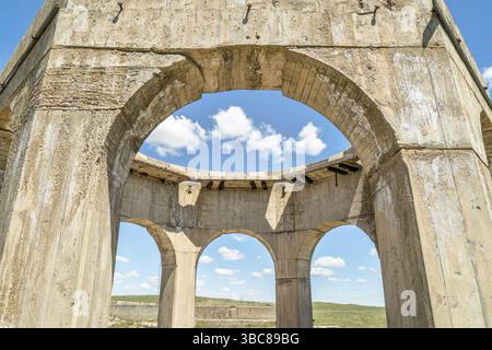 Betonruinen einer von fünf Reduktionsanlagen und Pumpstationen, die während des Ersten Weltkriegs Kaliprodukte herstellen, in der Nähe von Antioch, Nebraska Stockfoto