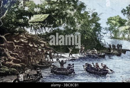 Guarani und Brasilianer aus dem BUCH XXVIII Zentral- und Südamerika Band 8, von Ridpath's Universal History : ein Bericht über den Ursprung, den primitiven Zustand und die ethnische Entwicklung der großen Rassen der Menschheit und über die Hauptereignisse in der Entwicklung und dem Fortschritt des zivilisierten Lebens unter Menschen und Nationen, aus neueren und authentischen Quellen mit einer vorläufigen Untersuchung über die Zeit, den Ort und die Art des Beginns von Ridpath, John Clark, 1840-1900, veröffentlicht 1897 Stockfoto