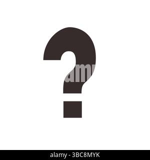 Symbol für schwarzes Fragezeichen isoliert – Fett gedrucktes Symbol auf weißem Hintergrund Stock Vektor