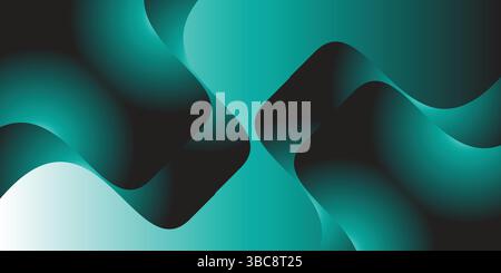 tealblau dunkler Verlauf geometrische Form abstrakter Hintergrund, Kopierraum, für Hintergrund Banner Poster Web Header Design, Hintergrundbild Stock Vektor