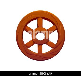 Westliches Holzrad, Cowboy Schriftart Buchstabe O. amerikanisches Cowboy englisches Alphabet Symbol, Wild West Cartoon Vektor Schriftart Element. Westliche Kinder ABC-Zeichen oder -Brief Stock Vektor