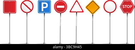 Straßenwarnschild gesetzt Stock Vektor