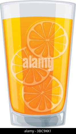 Symbol für Orangensaftglas mit Scheiben Stock Vektor