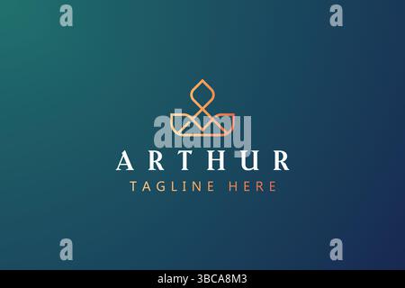 Classy Crown Abstraktes Geometrisches Symbol-Monogramm-Logo-Konzept. Premium und Luxus Gold Farbe. Stock Vektor