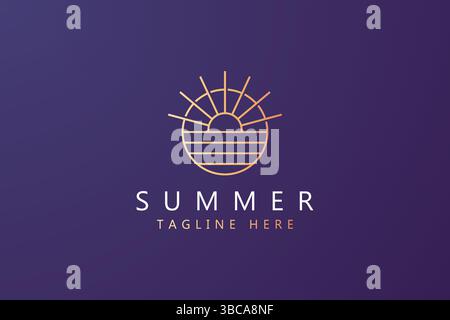 Summer Beach Abstraktes Geometrisches Logo Für Den Außenbereich Stock Vektor