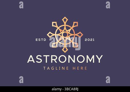 Abstraktes Symbol Astronomie-Logo Im Mandala-Stil Stock Vektor