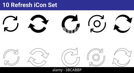 10 Aktualisierungssymbole eingestellt Stock Vektor