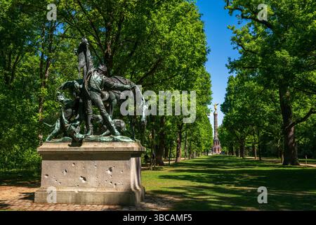 Tiergarten in Berlin, Blick auf die Siegessäule. Tiergarten Stockfoto