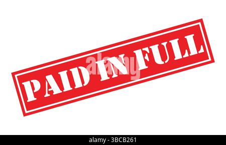 Rot bezahlt in Vollgummi Stempel Siegel Vektor, Druck bezahlt in Vollstempel, bezahlt in Vollsiegel, bezahlt in Vollgummi Abzeichen, bezahlt in voller Icon Vorlage. Stock Vektor