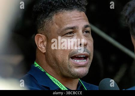 Imola, Italien, 18. Mai 2025, Ronaldo, Fußballspieler beim Großen Preis der Emilia Romagna 2025, der in Imola, Italien stattfindet. Quelle: Michael Potts/Alamy Live News Stockfoto