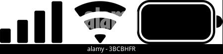 Einfaches Design für Akku, Signal, wlan-Symbole Stock Vektor