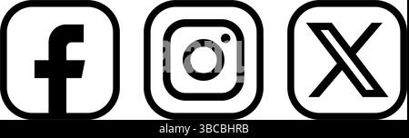 Social-Media-Symbole gesetzt. Logotypsymbole Stock Vektor