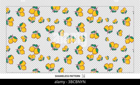 Nahtloses Zitronenmuster Digital Paper Design für Stoff Textil und Wohnkultur Stock Vektor