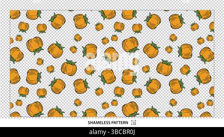 Orange Kürbis nahtlose Muster Vektor-Illustration für Herbst Ernte Designs Stock Vektor