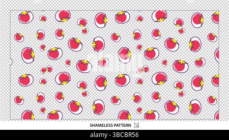 Süßes Cartoon Cherry nahtloses Muster für süße Frucht-Designs Stock Vektor