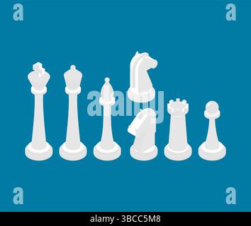 Schachfiguren Set. Set für mobiles Schachspiel Stock Vektor