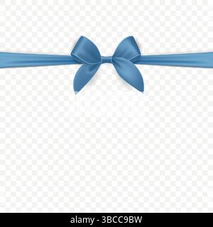Vektor 3D realistische blaue Seide oder Satin Geschenk Band und Bogen für Grußkarten, Geschenke, Geschenk-Gutschein, isoliert. Bow Design Template, Konzept für Stock Vektor