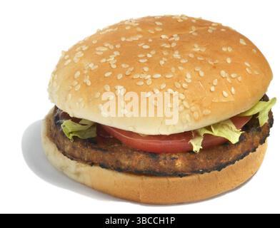 burger King Veggie no Mayo fotografiert auf weißem Hintergrund Stockfoto