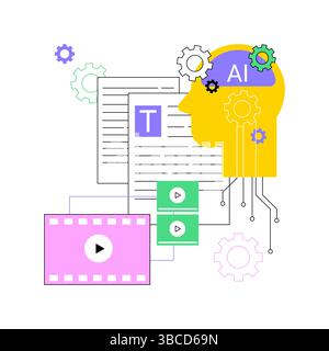 KI-Powered Scriptwriting abstrakte Konzept Vektor Illustration. Stock Vektor