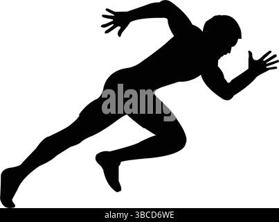 Running man Silhouette Vektor Symbol für Joggen, Sprinten und gesunde Lifestyle Design. Stock Vektor