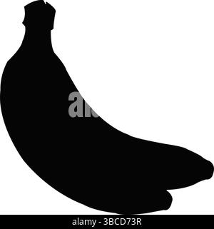 Bananenbananen Obst flache Vektor-Symbol für gesunde Lebensmittel Apps und tropische Diät Websites. Silhouette der Banane. Stock Vektor