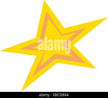 Handzeichnung niedliche Sternform Icon Vektor-Illustration Stock Vektor
