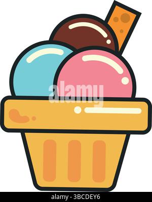 Eisbecher. Vektorabbildung Stock Vektor