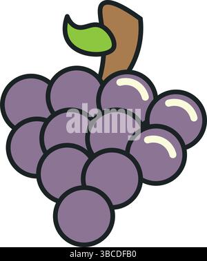 Lila Trauben-Symbol. Vektorabbildung Stock Vektor