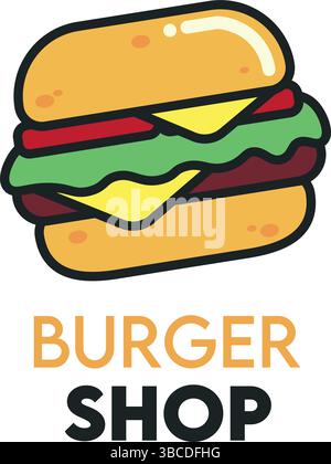 Burger Shop-Logo-Symbol. Vektorabbildung Stock Vektor