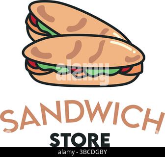 Sandwich-Store-Logo. Vektorabbildung Stock Vektor