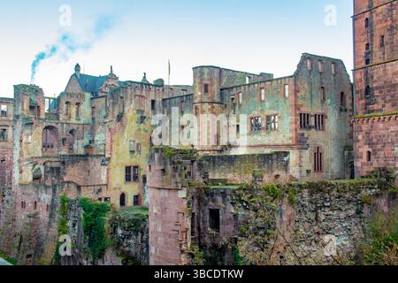 Historisches Schloss Heidelberg Schloss traditionelle deutsche Architektur in Heidelberg Deutschland. Foto am Morgen Stockfoto