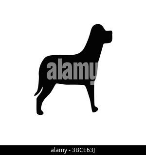 Handgefertigtes Hundesilhouette-Symbol isoliert auf weißem Hintergrund Stock Vektor