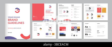Layout der Designvorlage für professionelle Markenrichtlinien Stock Vektor