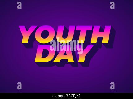 Jugendtag. Verspielter und lebendiger Text für dynamisches Poster- oder Bannerdesign Stock Vektor