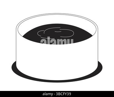 Frische Dippsoße in weißer Keramikschale mit 2D-Linie Stock Vektor