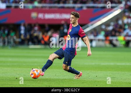 Barcelona, Spanien. Mai 2025. Gavi (6) vom FC Barcelona beim Spiel der LaLiga zwischen dem FC Barcelona und Villarreal im Estadio Olimpico de Montjuic in Barcelona. Stockfoto