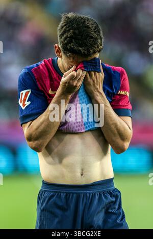 Barcelona, Spanien. Mai 2025. Gavi (6) vom FC Barcelona beim Spiel der LaLiga zwischen dem FC Barcelona und Villarreal im Estadio Olimpico de Montjuic in Barcelona. Stockfoto