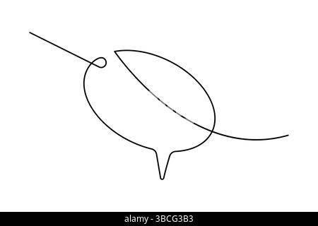 Sprechblasenform durchgehende einzeilige Zeichnung minimalistischer Umrissvektorillustration Stock Vektor