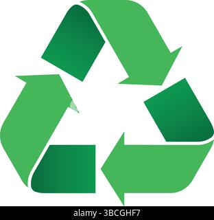 Green Recycle Symbol Vektor oder umweltfreundliches Recycling Symbol für Apps und Websites Stock Vektor