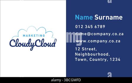 Cloud-Logo Luftfahrt Flug Ferienflugzeug Einfacher Hintergrund Minimal Vektor Flug Transport Reise Moderne Schlaf Corporate Identity Visitenkarte Logo Stock Vektor