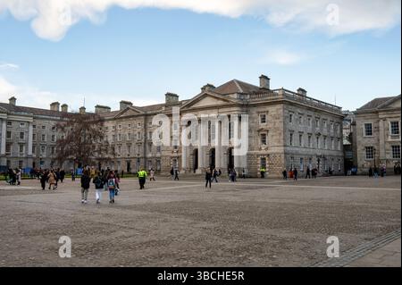 Dublin, Irland, 4. Februar 2025: Campus und Gebäude am Trinity College im Stadtzentrum von Dublin. Stockfoto