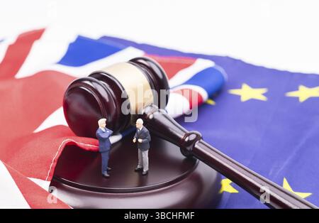 Konzeptfotografie der Ausstiegsverhandlungen zwischen dem Vereinigten Königreich und der EU Stockfoto