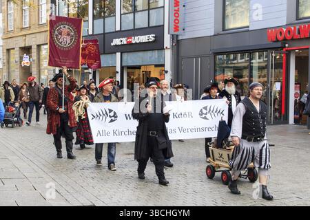 Jahrestagung der Kirche des fliegenden Spaghetti-Monsters Stockfoto