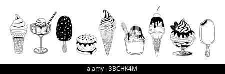 Eis Clipart Vektor Set isoliert auf weiß Stock Vektor