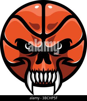 Abbildung: Skull Shaped Basketball Stock Vektor