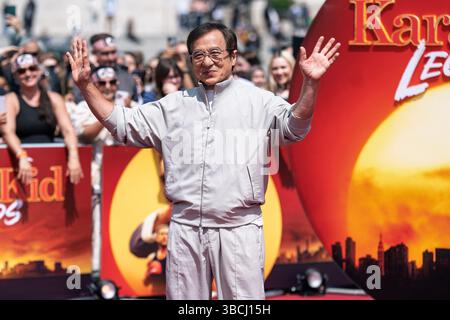 London, Großbritannien. Mai 2025. Jackie Chan nimmt am Fotoruf Karate Kid: Legends am Trafalgar Square Teil. Der Film wird ab dem 28. Mai 2025 am 20. Mai 2025 in London, England, veröffentlicht. Foto: LounisPhotography/ABACAPRESS.COM Credit: Abaca Press/Alamy Live News Stockfoto