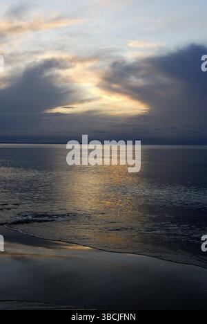 Sonnenuntergang am Strand in der Nähe der Sebbad Misdroy Stockfoto